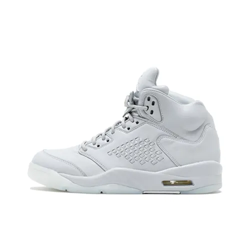 Jordan Air Jordan 5 Retro Pure Platinum High Top Vintage Баскетбольные Кроссовки Мужские Белые