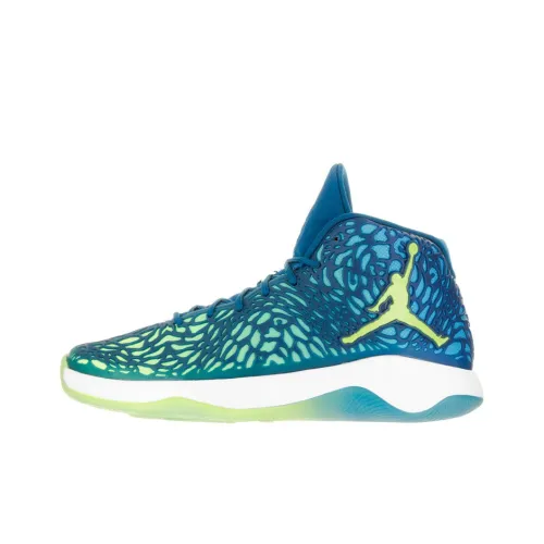 Джордан Ultra Fly Зеленый Abyss Высокий Топ Винтажные Баскетбольные Кроссовки Мужские Сине-Зеленый