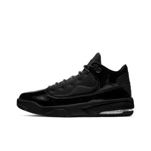 Jordan Max Aura 2 Ma Шокаблоки Противоскользящий MID Топ Винтажные баскетбольные кроссовки Мужской Чисто черный