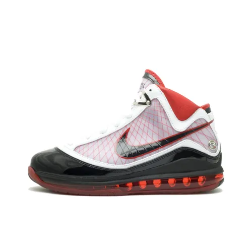 Nike Lebron 7 Slip-Resistant MID Топ Винтажные Баскетбольные Кроссовки Мужские Белый Черный Красный