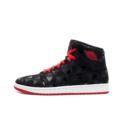 Jordan Air Jordan 1 High Топ Винтажные Баскетбольные Кроссовки Мужские Черные Красные