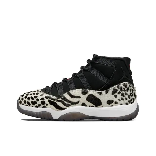 Jordan Air Jordan 11 Retro 'ANIMAL INSTINCT' MID Топ Винтажные баскетбольные кроссовки Женские Черный с животным принтом