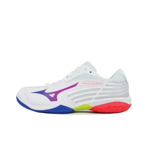 Mizuno Claw 2 Амортизирующие подошвы Устойчивые к истиранию Низкий топ Бадминтон Обувь Унисекс Белый Синий Розовый
