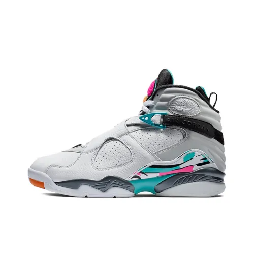 Jordan Air Jordan 8 Retro South Beach High Top Vintage Баскетбольные Кроссовки Мужские Серые