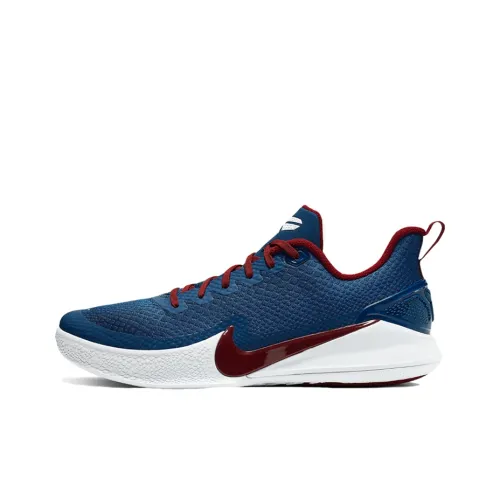Nike Mamba Focus EP Дышащий Низкий Топ Винтажные Баскетбольные Кроссовки Мужские Синий Красный