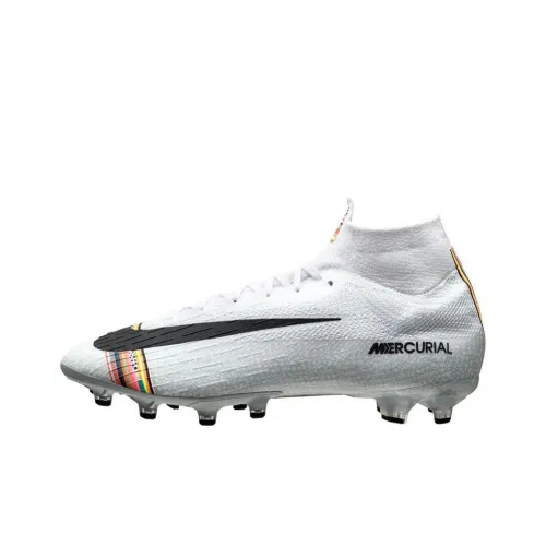 Nike Mercurial Superfly 6 AG Искусственная трава Противоскользящие Устойчивые к истиранию Футбольные бутсы Унисекс Белый