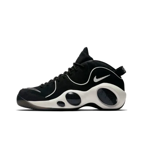 Nike Zoom Flight 95 Износостойкий и Легкий MID Топ Винтажные баскетбольные кроссовки Унисекс Черный