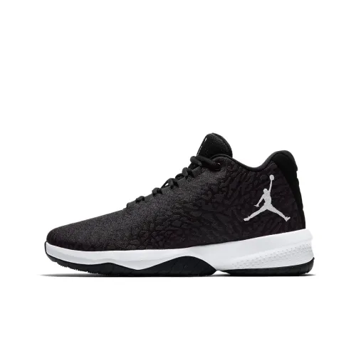 Jordan B. FLY Шокабойеры Slip-resistant Abrasion-resistant MID Топ Винтажные баскетбольные кроссовки Unisex Черный Белый