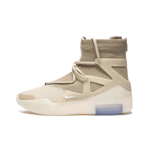 Fear Of God x Nike Air Fear Of God 1 Oatmeal Fog High Top Винтажные баскетбольные кроссовки Унисекс Овсяный Желтый