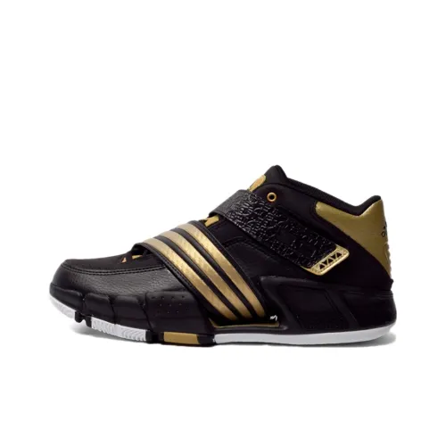 Adidas Pilrahna 3,0 Устойчивый к истиранию MID Топ Винтажные баскетбольные кроссовки Мужской Черный Золотой