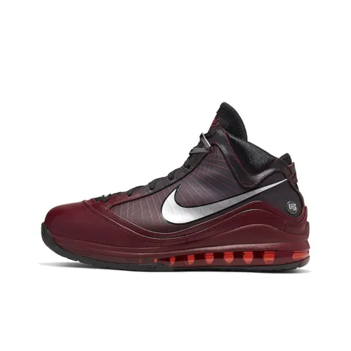 Nike Lebron 7 QS 'Рождество' Non Slip Легкий MID Топ Винтажные баскетбольные кроссовки Унисекс Черный Красный Выпуск 2019 года