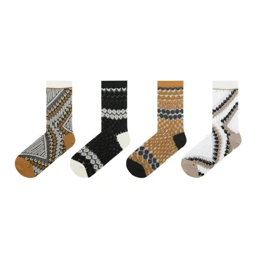 Duanmei 4 шт Indian В избранном Женские MID Носки до икры