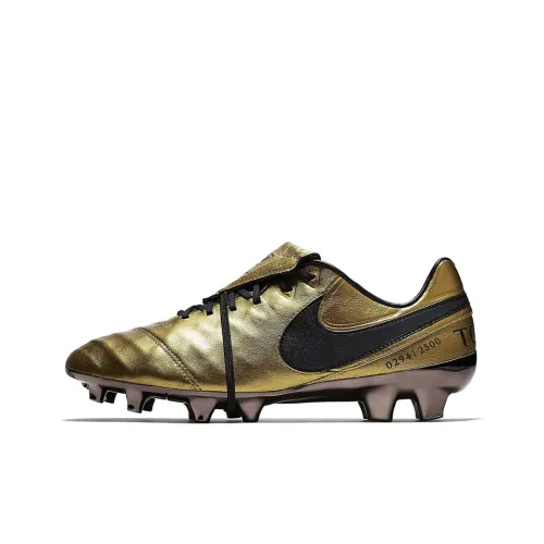 nike Tiempo Legend 6 FG Твердый грунт Природная трава Амортизаторы Slip-resistant (противоскользящие) Abrasion-resistant (устойчивые к истиранию) Футбольные бутсы Золотой