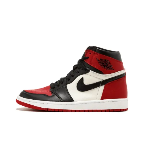 Jordan Air Jordan 1 High Bred Toe Shock Absorbers Slip-Resistant High Top Vintage Basketball Shoes Men's Bred Toe