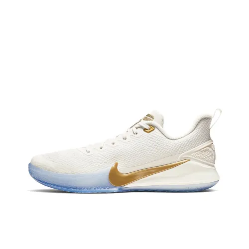 Nike Mamba Focus EP Low Топ Винтажные баскетбольные кроссовки Мужской Белый Золото