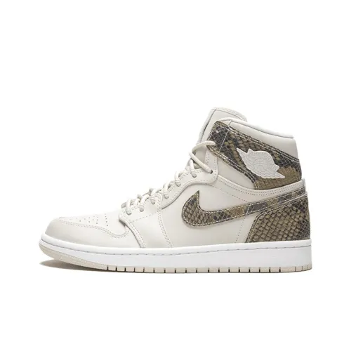 Jordan Air Jordan 1 Легкий High Топ Винтажные баскетбольные кроссовки Женские Бежевый