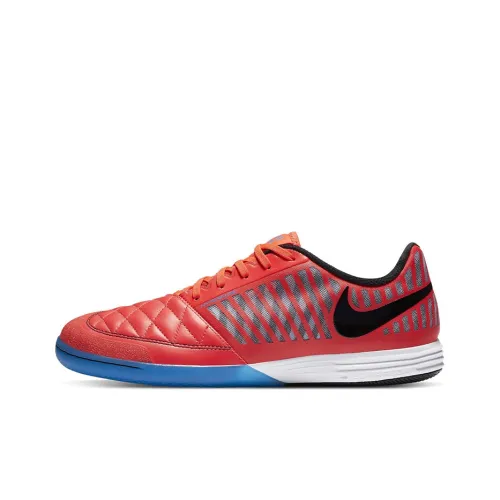 nike Lunar Gato IC IN Амортизаторы Shock Absorbers Противоскользящие Устойчивые к истиранию Футбольные бутсы Мужской Красный синий Черный