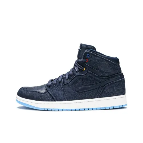 Jordan Air Jordan 1 Ретро Family FOREVER Non Slip Легкий High Top Винтажные баскетбольные кроссовки Мужской Синий Выпуск 2014 года