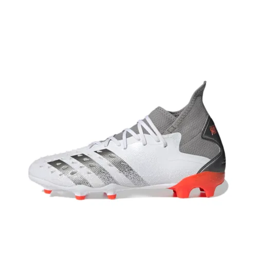 Adidas Predator Freak.2 FG Твердый грунт противоскользящее и абразионное покрытие футбольные бутсы мужской белый серый