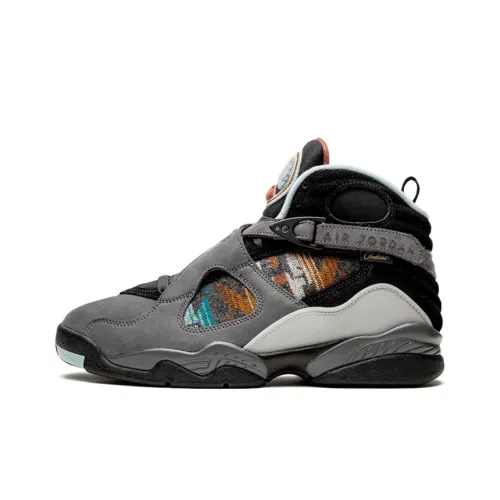 Jordan Air Джордан 8 N7 PENDLETON Indigenous Non Slip Lightweight High Top Винтажные баскетбольные кроссовки Мужские Черный Серый