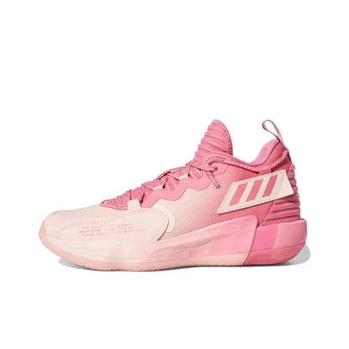 Adidas D Lillard 7 Dame 7 Extply Slip-resistant Abrasion-resistant MID Топ Винтажные баскетбольные кроссовки Унисекс Розовый