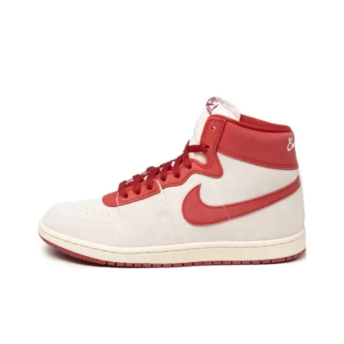 Nike Air Ship Abrasion Resistant Дышащий Высокий Топ Винтажные Баскетбольные Кроссовки Унисекс Белый Красный