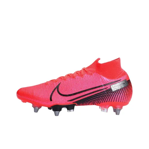 Nike Mercurial Superfly 7 SG Мягкая трава противоскользящие устойчивые к истиранию футбольные бутсы мужские розовые