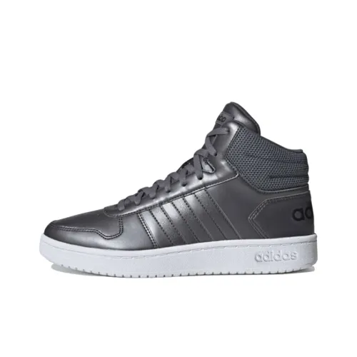 ADIDAS NEO Hoops 2,0 MID Устойчивый к истиранию MID Топ Винтажные баскетбольные кроссовки Женские Серый Белый