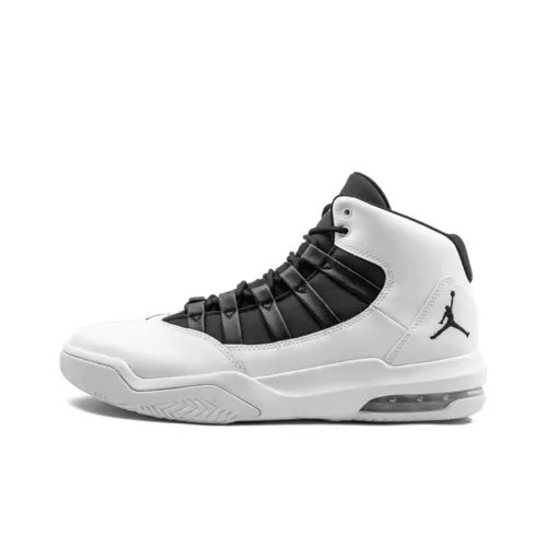 Jordan Max Aura Slip-resistant Abrasion-resistant High Top Винтажные баскетбольные кроссовки Белый Черный