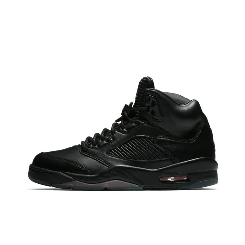 Jordan Air Jordan 5 Retro Triple Black Амортизация Поддержка High Top Винтажные баскетбольные кроссовки Мужской Черный