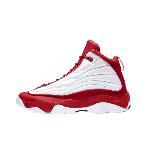 Джордан Pro Strong High Топ Винтажные Баскетбольные Кроссовки Унисекс Красный Белый