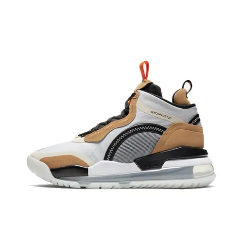 Джордан Aerospace 720 Non Slip Легкий Высокий Топ Винтажные Баскетбольные Кроссовки Мужские Белый Коричневый Желтый