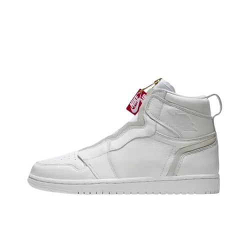 Jordan Air Jordan 1 Ретро High Zip Белый Дышащий And Легкий High Топ Винтажные баскетбольные кроссовки Женские Белые
