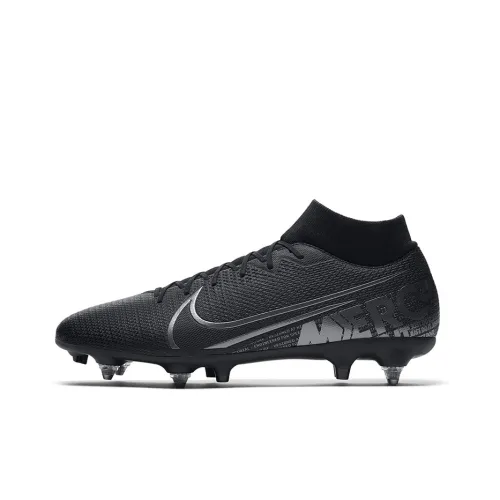 Nike Mercurial Superfly 7 SG Мягкая трава противоскользящие устойчивые к истиранию футбольные бутсы мужские черные