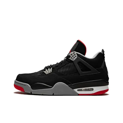 Jordan Air Jordan 4 Retro Темно-красный цвет MID Топ Винтажные баскетбольные кроссовки Мужской Черно-красный 2012
