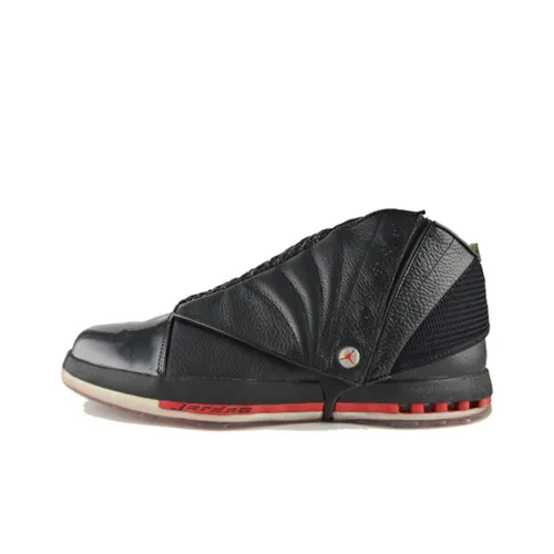 Jordan Air Jordan 16 Retro Темно-красный CDP Нескользящий Легкий MID Топ Винтажные баскетбольные кроссовки Мужской Черный Выпуск 2008 года