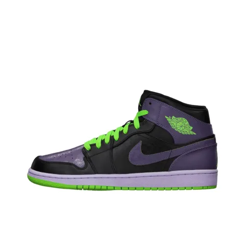 Jordan Air Jordan 1 Ретро Night Vision Joker Non Slip Lightweight MID Топ Винтажные баскетбольные кроссовки Мужской Фиолетовый