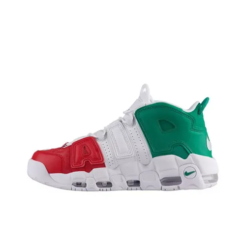 Nike Air More Uptempo Italy MID Топ Винтажные баскетбольные кроссовки Унисекс Красный зеленый Белый
