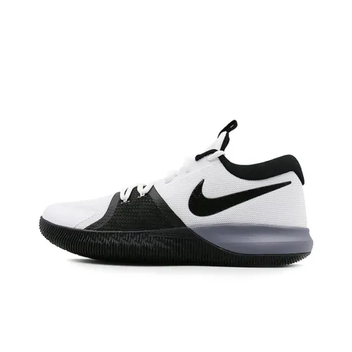 nike Zoom Assersion EP Амортизирующие подошва Противоскользящий Низкий Топ Винтажные баскетбольные кроссовки Унисекс Белый Черный Азиатская Версия