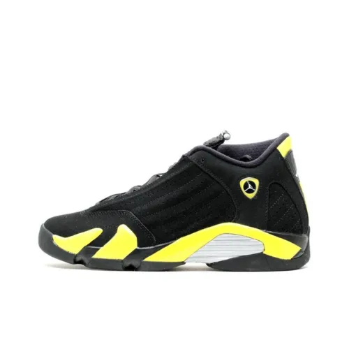 Jordan Air Jordan 14 Ретро Thunder Non Slip Легкий MID Топ Винтажные баскетбольные кроссовки Женские Черный Желтый Белый