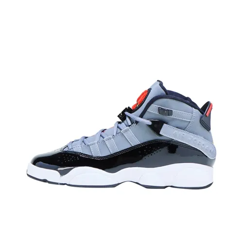 Jordan Air Jordan 6 Кольца Амортизаторы Slip-resistant Abrasion-resistant High Top Винтажные баскетбольные кроссовки GS Синий