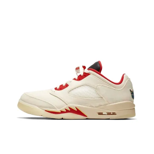 Jordan Air Jordan 5 Retro Low 'Chinese New Year' Low Top Винтажные баскетбольные кроссовки Унисекс Белый Красный