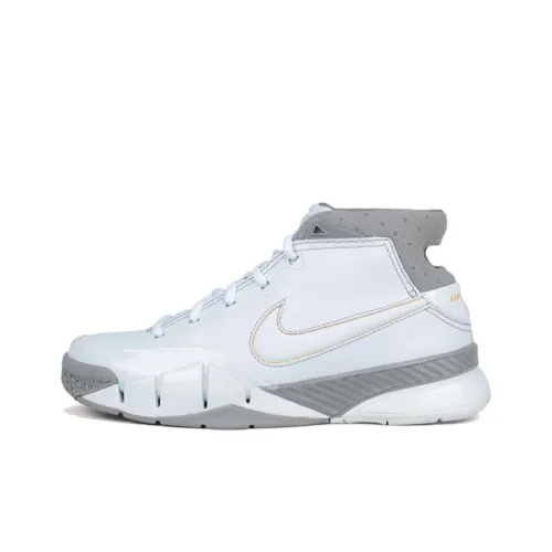 Nike Zoom Kobe 1 Коби 1 Нескользящий Легкий Низкий Топ Винтажные Баскетбольные Кроссовки Мужские Белый Серый