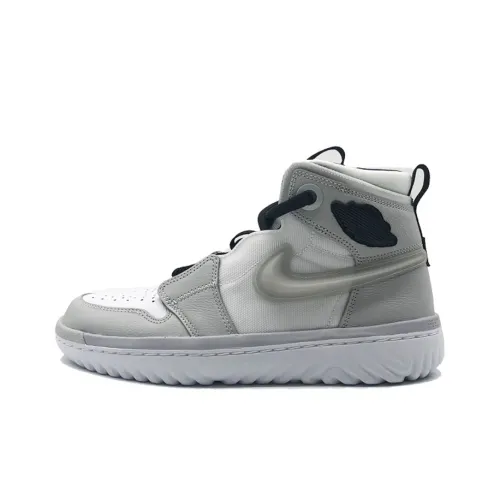 Jordan Air Jordan 1 HIGH REACT High Топ Винтажные баскетбольные кроссовки Мужской Серый