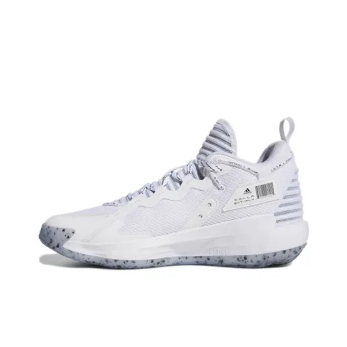 Adidas D Lillard 7 Slip-resistant Abrasion-resistant Low Top Винтажные баскетбольные кроссовки Унисекс Белый Черный