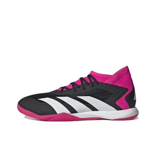 Adidas PREDATOR ACCURACY.3 Slip-resistant Abrasion-resistant Lightweight Indoor Football Cleats Unisex Black White Pink Adidas PREDATOR ACCURACY.3 Противоскользящий Устойчивый к истиранию Легкий Внутренние футбольные бутсы Унисекс Черный Белый Розовый