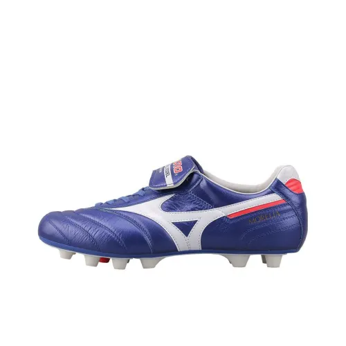 Mizuno Morelia HG Твердый Ground Противоскользящий Устойчивый к истиранию Футбольные бутсы Мужской Синий