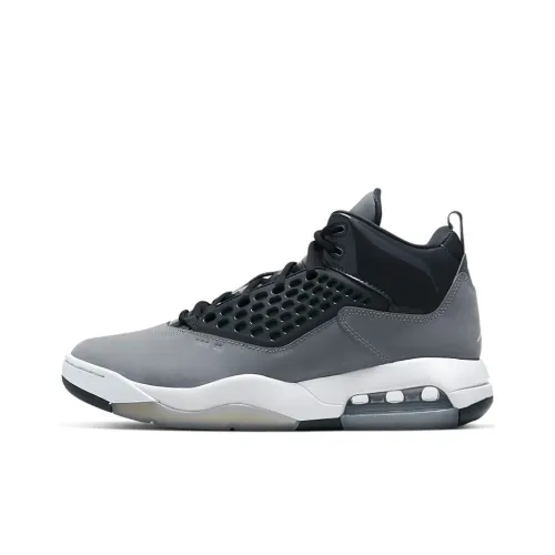 Джордан Maxin 200 Амортизаторы Slip-resistant и устойчивые к истиранию MID Баскетбольные кроссовки Винтажные Унисекс Черный Серый