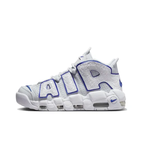Nike Air More Uptempo MID Топ Винтажные Баскетбольные Кроссовки Унисекс Белый Синий