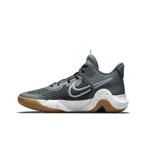 Nike KD Trey 5 IX Амортизаторы Slip-resistant Abrasion-resistant Низкий топ Винтажные баскетбольные кроссовки Унисекс Серый Белый